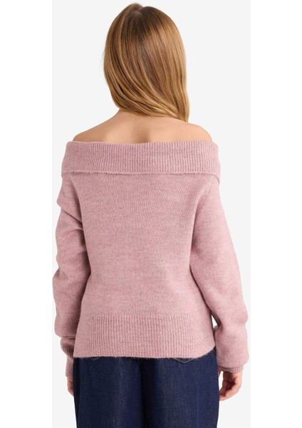 Kız Çocuk Omzu Açık Triko Kazak G1628A825AU