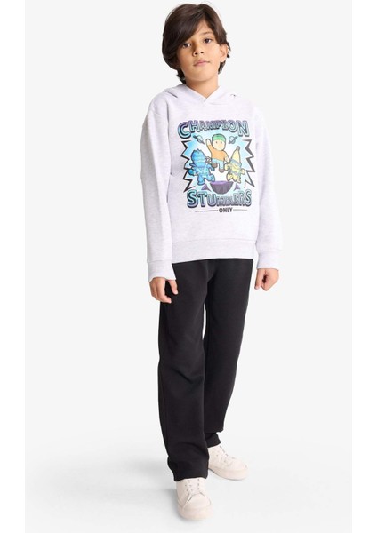 Erkek Çocuk Stumble Guys Kapüşonlu İçi Yumuşak Tüylü Sweatshirt G0054A825WN