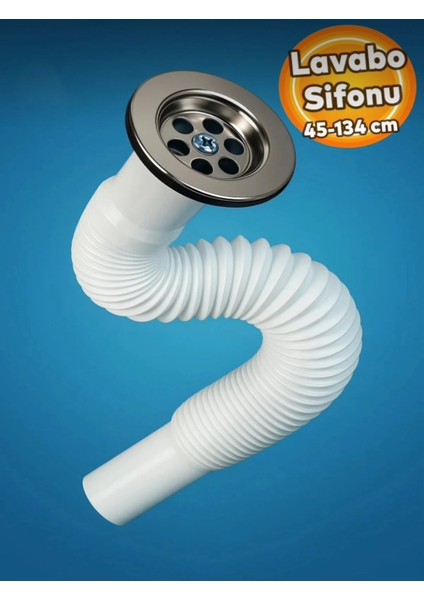 Körüklü Evye Sifonu Hortumu Uzun (45-135 Cm)