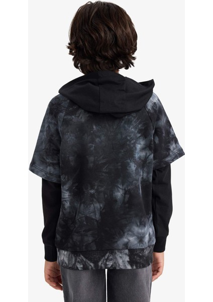 Erkek Çocuk Kapüşonlu Batik Desenli Sweatshirt G4988A825WN