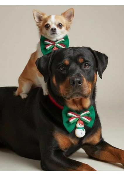 Kardan Adam Küçük Irk Köpek Papyon Tasması | Kırmızı Fiyonk Boyun Aksesuarı | Noel Temalı Köpek Süsü fiyatları