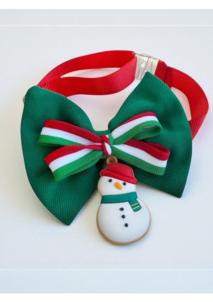 Kardan Adam Küçük Irk Köpek Papyon Tasması | Kırmızı Fiyonk Boyun Aksesuarı | Noel Temalı Köpek Süsü modelleri