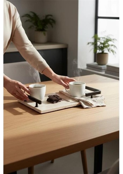 Traverten Siyah L Dizayn 30X20 cm Tepsi modelleri