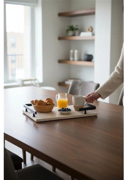 Traverten Siyah L Dizayn 30X20 cm Tepsi fırsatları