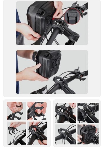 Wildman E8 3 Lt. Bisiklet ve Elektrikli Scooter Için Hızlı Çıkarılabilir Gidon Çantası , Motosiklet Çantası ,scooter Çantası