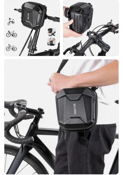 Wildman E8 3 Lt. Bisiklet ve Elektrikli Scooter Için Hızlı Çıkarılabilir Gidon Çantası , Motosiklet Çantası ,scooter Çantası