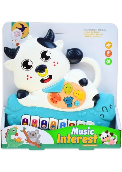Pilli Müzikli Inek Minik Piyano 855-193D