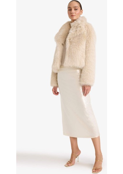 A Kesim Normal Bel Payetli Kumaş Etek G4363AX25AU