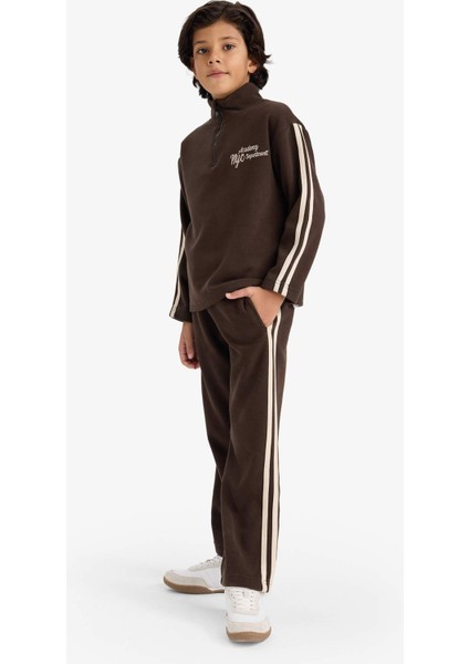 Erkek Çocuk 2'li Takım Yarım Fermuarlı Baskılı Sweatshirt Eşofman Altı G3763A825CW