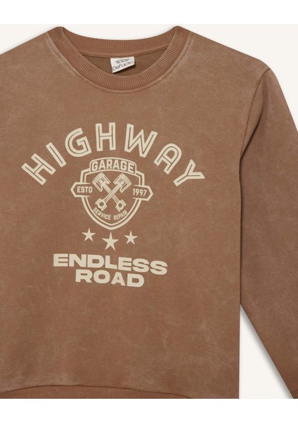 Erkek Çocuk 2'li Takım Baskılı Sweatshirt Eşofman Altı G4967A825WN