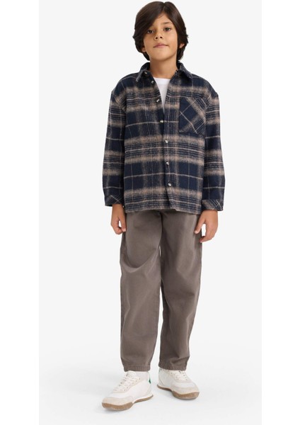 Erkek Çocuk Ekose Desenli Flanel Uzun Kollu Gömlek G5285A825CW