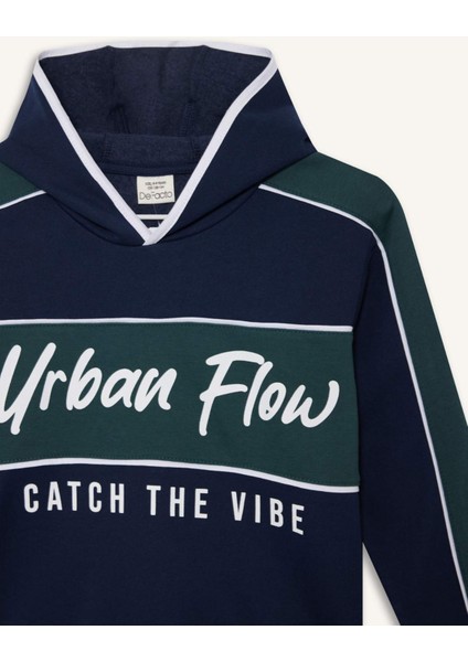 Erkek Çocuk 2'li Takım Kapüşonlu Baskılı Sweatshirt Eşofman Altı G5354A825WN