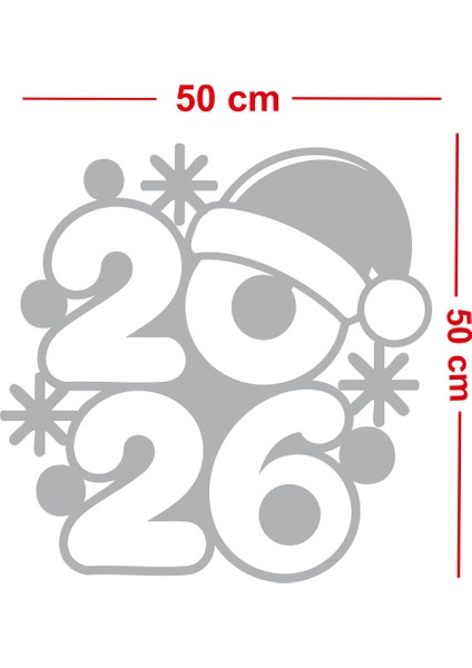 2026 Noel Şapkalı Yeni Yıl Vitrin Cam Sticker - Mağaza & Kreş Cam Dekoru Yeni Yıl Süsleme Seti modelleri