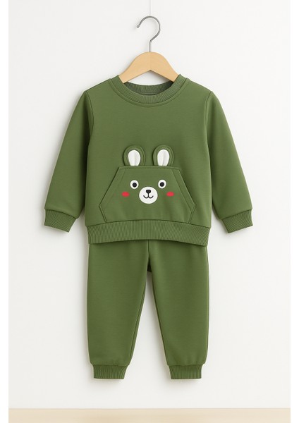 Tavşan Desenli Çocuk Ikili Takım Yeşil - 3 Yaş indirimleri