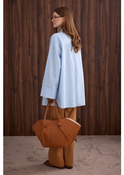 Fiyonk Detaylı Gömlek Bebe Mavi Çizgi indirimleri