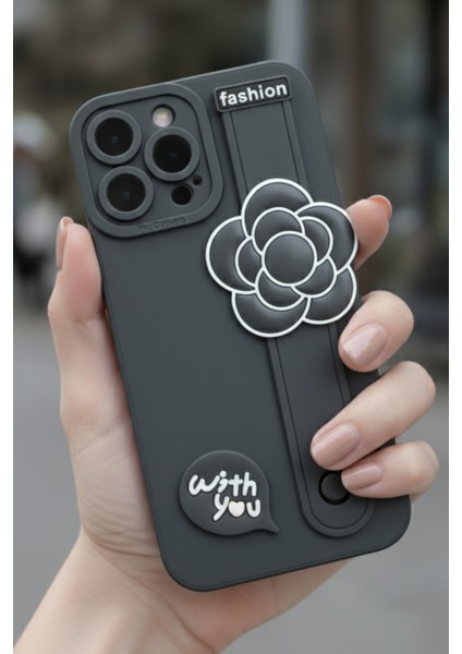 Iphone 14 Pro Max Uyumlu Kılıf Siyah Renk 3D Figürlü Darbe Emici Yumuşak Silikon Kapak