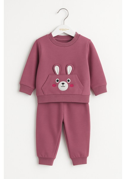 Tavşan Desenli Çocuk Ikili Takım Eflatun - 3 Yaş modelleri