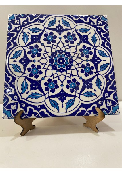 20x20 Cm Ac 92 Osmanlı Mavi Beyaz Kütahya Çini Pano