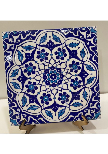 20x20 Cm Ac 92 Osmanlı Mavi Beyaz Kütahya Çini Pano