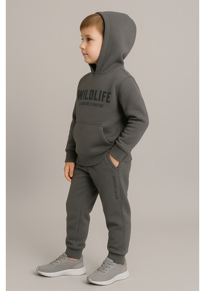 Gri 2 Iplik Penye Kapşonlu Çocuk Ikili Takım Gri - 5 Yaş fiyatları