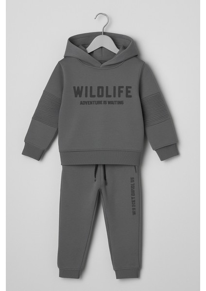 Gri 2 Iplik Penye Kapşonlu Çocuk Ikili Takım Gri - 5 Yaş fırsatları