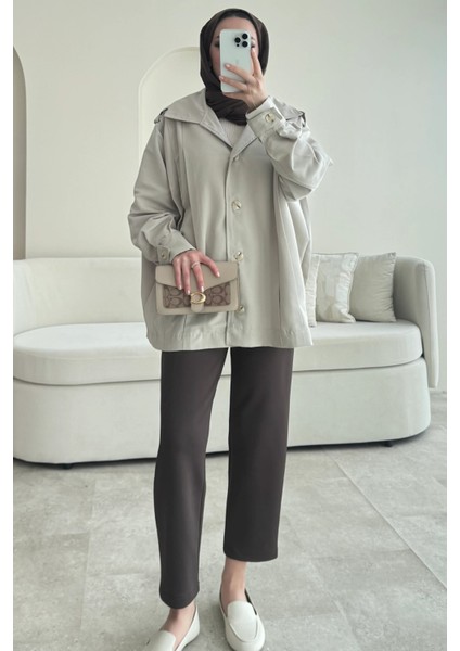 Şerit Detaylı Astarsız Carla Trençkot Standart Beden- Taş (36-42 Uyumludur) fırsatları