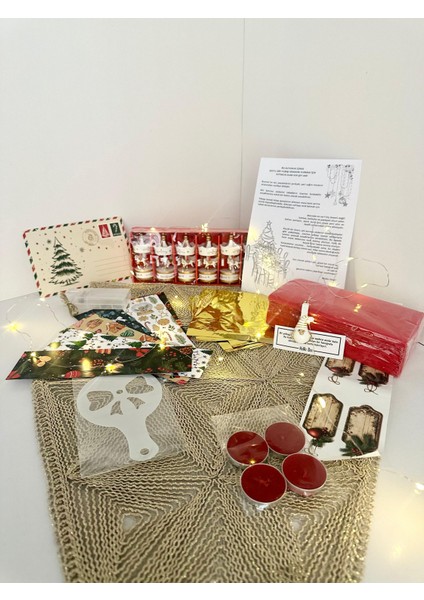 Yılbaşı Sofra ve Dekor Kutusu – 6 Kişilik LED Işıklı Masa Dekor ve Hediye Seti (Ağaç Süsü Biblo, Kitap Ayracı) fiyatları