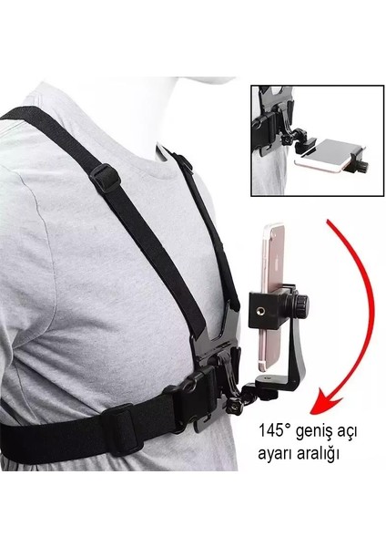 CR09 Göğüs Kemeri Telefon Tutucu Vlog/pov Tüm Aksiyon Kameraları ile Uyumlu modelleri