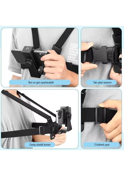 CR09 Göğüs Kemeri Telefon Tutucu Vlog/pov Tüm Aksiyon Kameraları ile Uyumlu fırsatları