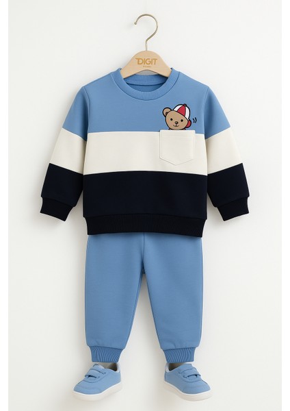 Ayıcık Desenli Çocuk Ikili Takım Mavi - 3 Yaş modelleri