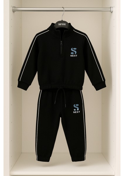 Oysho Siyah Yarım Fermuar Çocuk Üçlü Takım 6 Yaş indirimleri