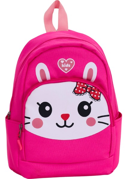 Sevimli Tavşan Figürlü Fuşya Anaokulu Kreş Çantası 4 Bölmeli Kız Çocuk Sırt Çantası fiyatları