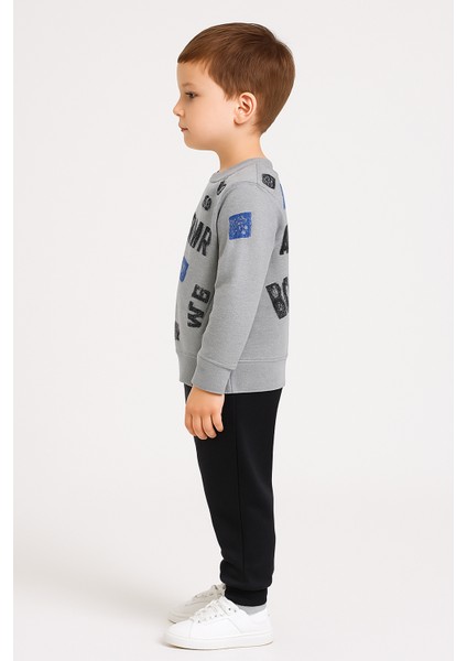 Harf Baskılı Çocuk Ikili Takım Gri - 3 Yaş modelleri