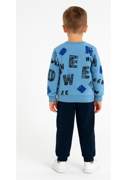 Harf Baskılı Çocuk Ikili Takım Mavi - 4 Yaş modelleri