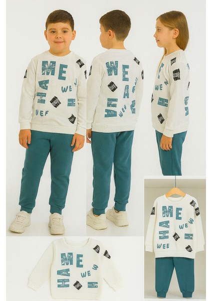 Harf Baskılı Çocuk Ikili Takım Yeşil - 2 Yaş