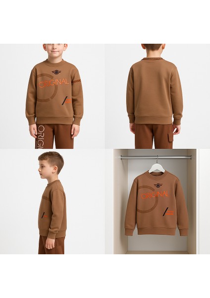 Kahverengi Baskılı Alt Üst Takım 8 Yaş - Kahverengi indirimleri