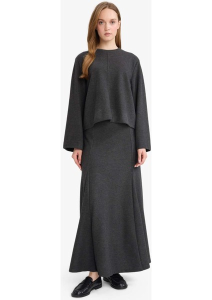 A Kesim Selanik Kumaş Maxi Etek