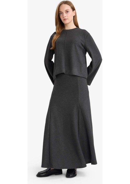 A Kesim Selanik Kumaş Maxi Etek