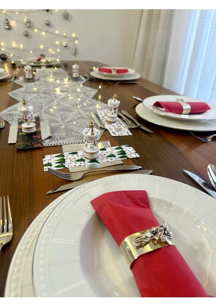 Yılbaşı Sofra Dekor Kutusu – 6 Kişilik LED Işıklı Masa Dekor ve Hediye Seti (Ağaç Süsü Biblo, Kitap Ayracı) fırsatları