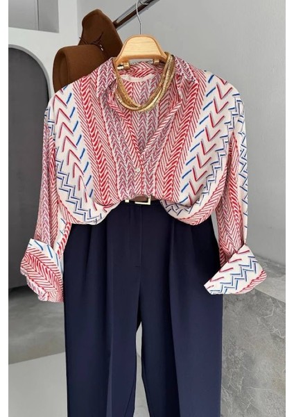 Etnik Çizgi Desenli Gömlek fırsatları