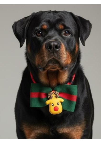 Royal Rudolph Premium Yılbaşı Köpek Papyonu | Limited Edition Luxe Aksesuar | Orta & Büyük Irklar Için