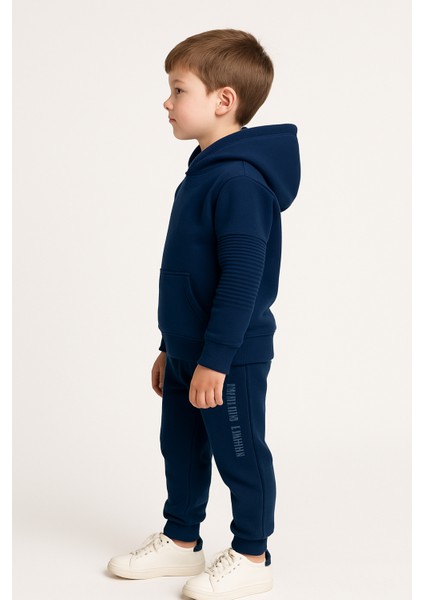 Gri 2 Iplik Penye Kapşonlu Çocuk Ikili Takım Lacivert - 5 Yaş fiyatları