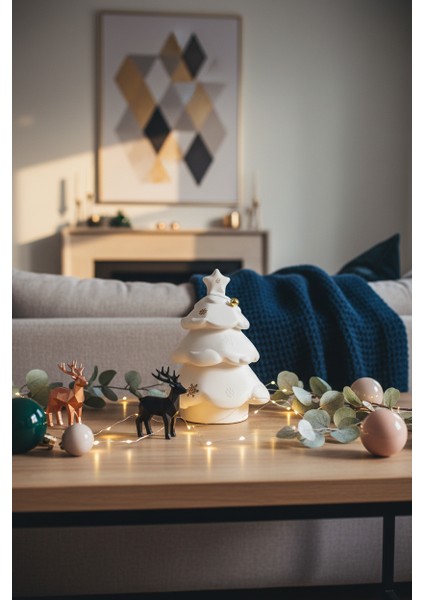 Yılbaşı Çam Ağacı Beton Mumluk, 3 Parça, Inci Mum Hediyeli Beton Dekor, Yılbaşı Süsü fiyatları