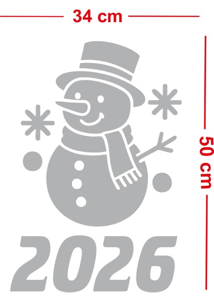 2026 Yılbaşı Cam Sticker Kardan Adam – Vitrin Dekor Yeni Yıl Süsleme modelleri