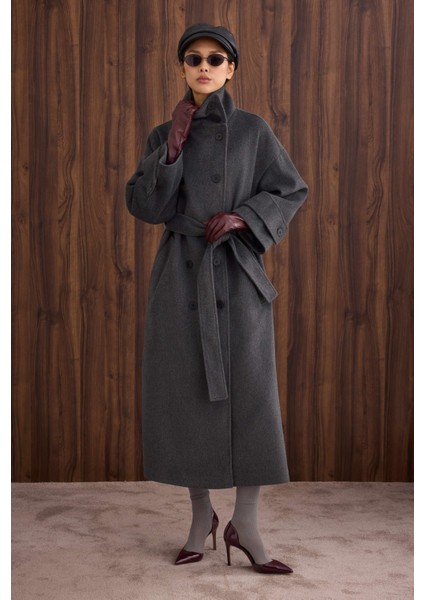 Funnel Neck Uzun Kaban Antrasit