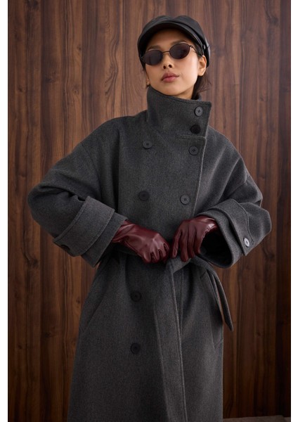 Funnel Neck Uzun Kaban Antrasit modelleri