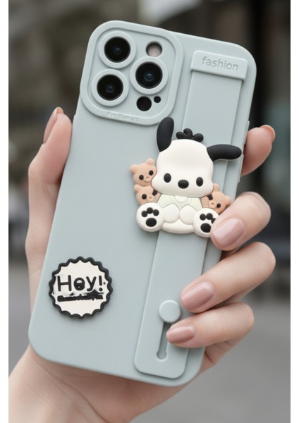 Iphone 14 Pro Max Uyumlu Kılıf Mavi Renk 3D Figürlü Darbe Emici Yumuşak Silikon Kapak