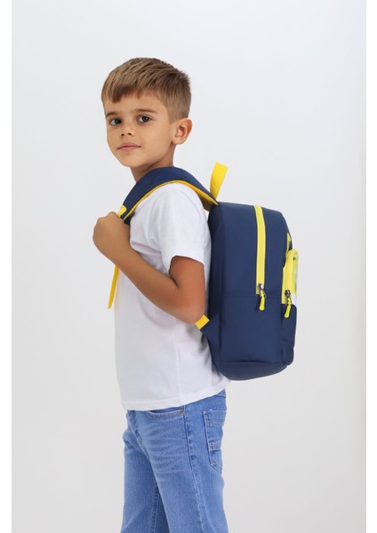 Tilki Figürlü Lacivert Anaokulu Kreş Çantası 4 Bölmeli Erkek Kız Çocuk Sırt Çantası modelleri