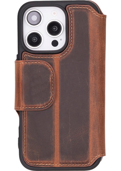 Clara iPhone 16 Pro Max Deri Kılıf-Antik Kahve
