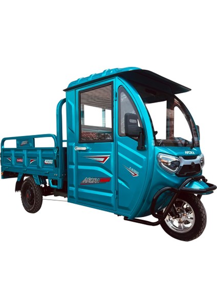 E-Kargo 3 Tekerli Kapalı Kabinli Kasalı Elektrikli Motosiklet Mavi